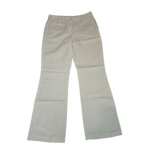 Boden Women ivory Linen Blend pockets Straight Leg Pants 4P career professional